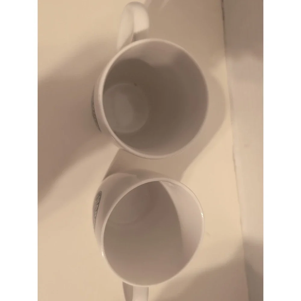 2 White STARBUCKS Logo‎ Coffee Mug Cup 2007 10.2 Oz Microwave Dishwasher Safe